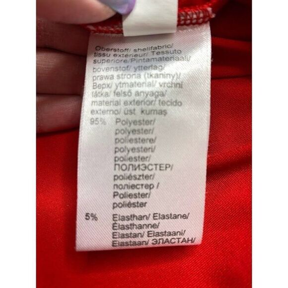 VENUS Red Surplice Plunging Neckline Ruched Slinky Dress Sz Small - Picture 8 of 8